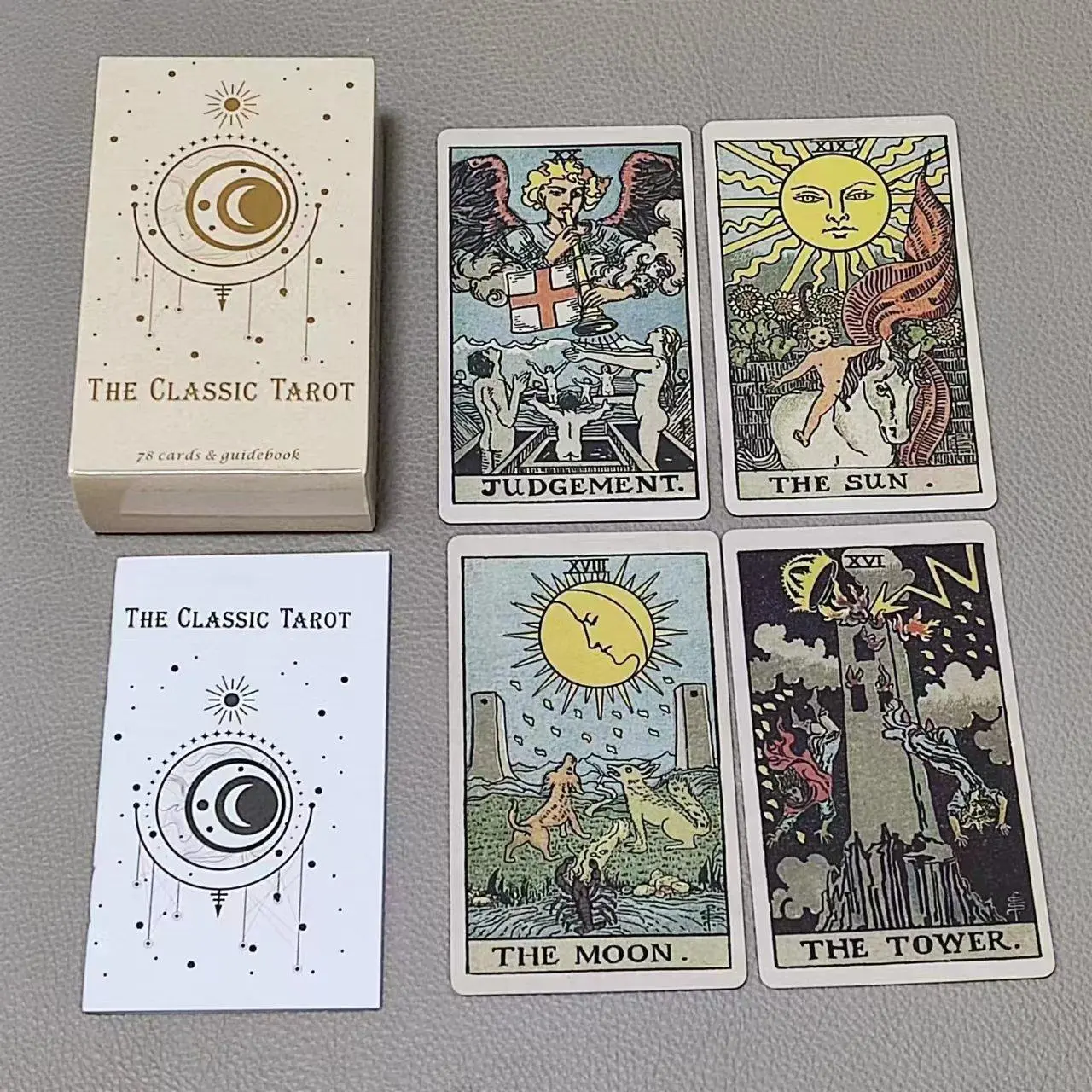 Tarot Deck With Guidebook - 10.3*6cm klasik Tarot 78 kartu dengan