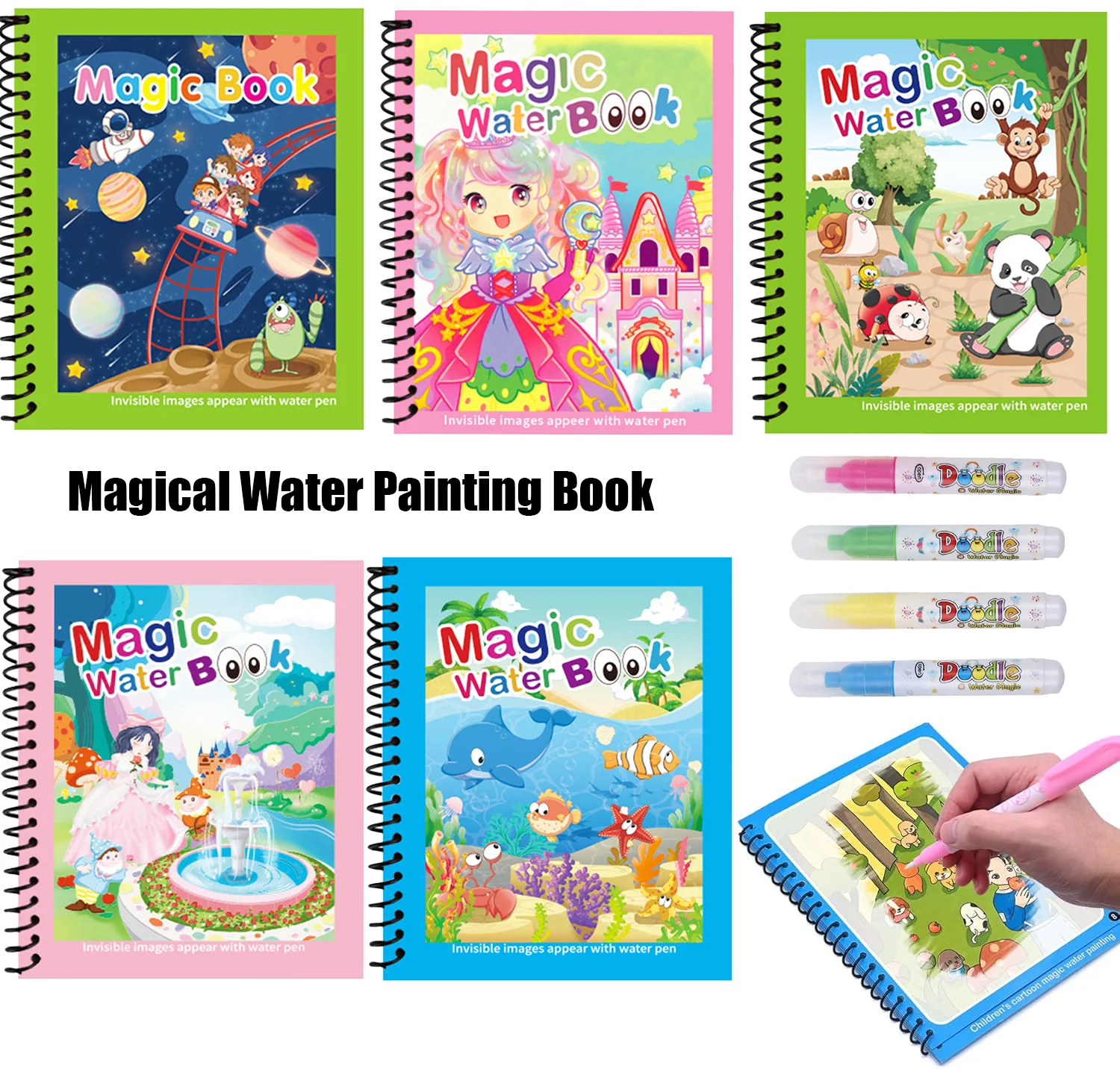 Reusable Water Magic Coloring Book - Buku Mewarnai Montessori yang Dapat Digunakan