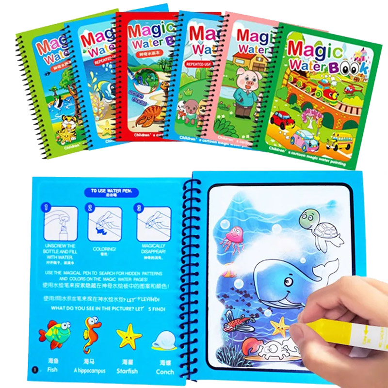 Mainan Montessori anak-anak bu - Reusable Water Magic Coloring Book ulasan dan harga