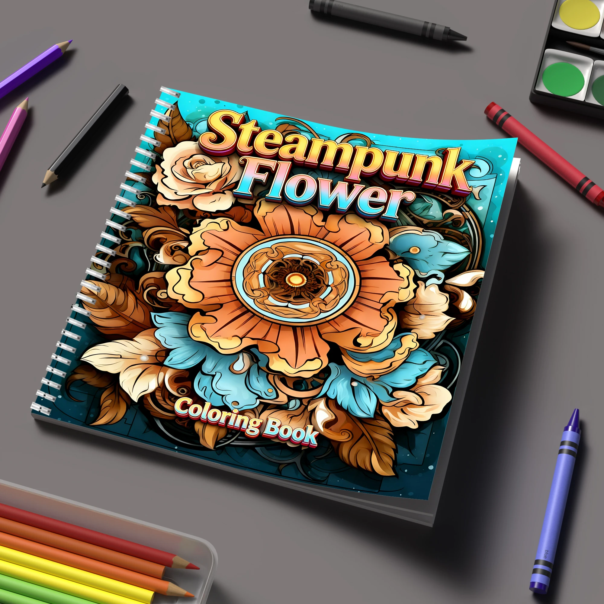 Buku Mewarnai Bunga Steampunk  - Adult Coloring Book Stress Relief ulasan dan harga